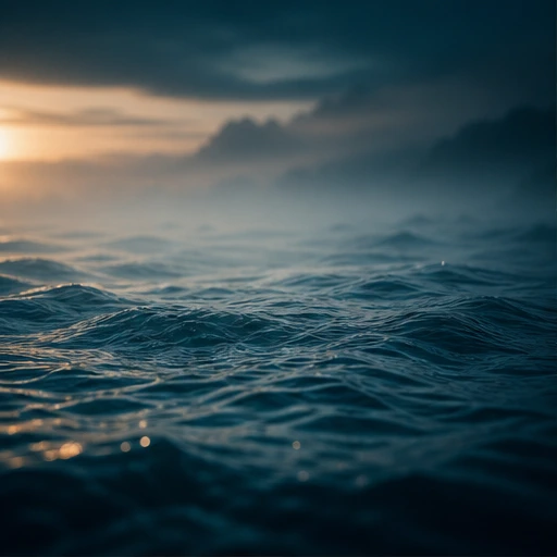 Superfície serena do oceano ao amanhecer